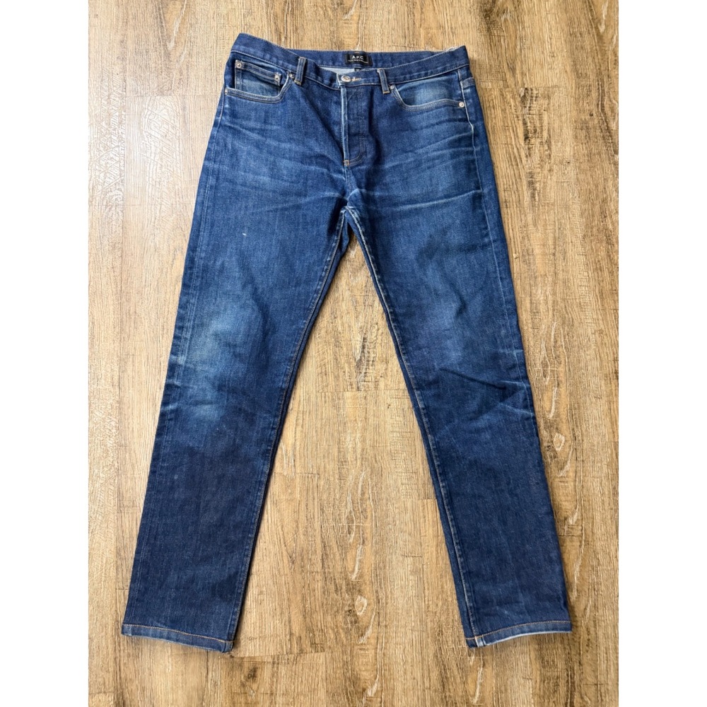 APC Petit New Standard Jeans Mens 32 Medium Wash Slim Tapered Indigo Denim